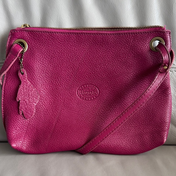 Roots Handbags - Roots Pink Leather Crossbody Bag